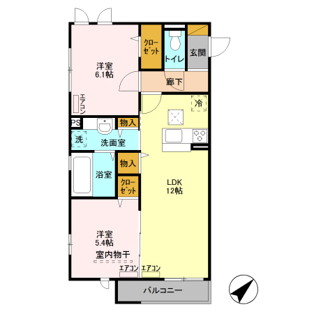 クレストヒル・207号室の間取り