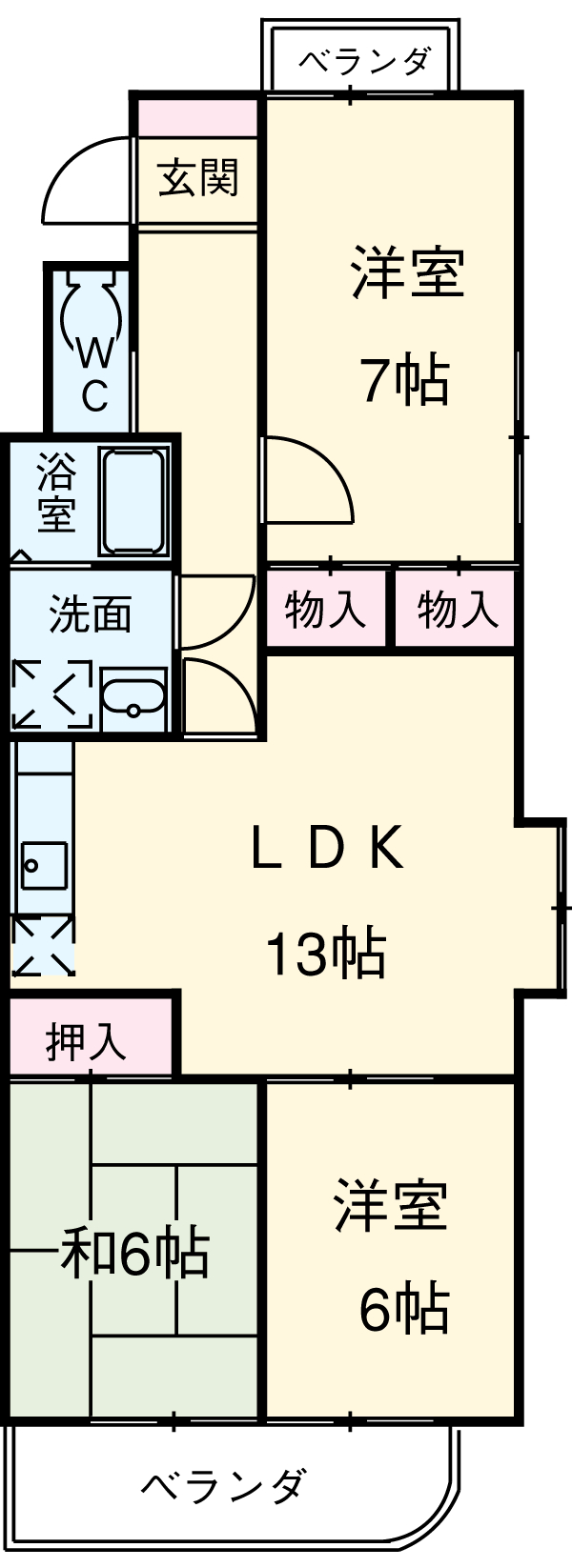 エレガンスマインⅢの間取り