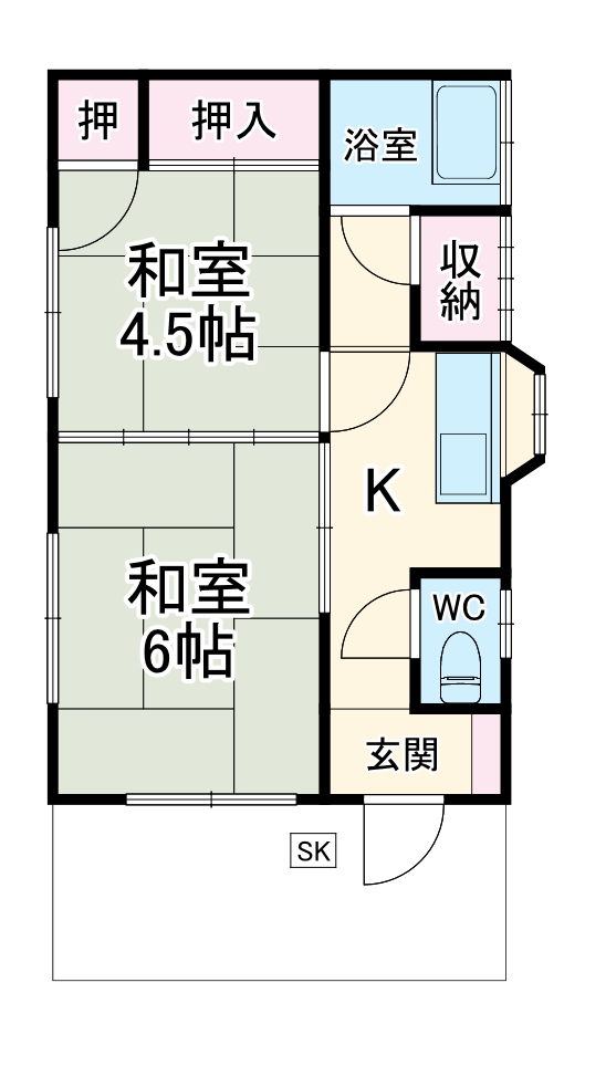 井沼貸家の間取り