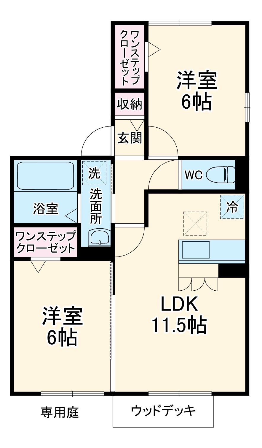 サニーハウス B棟の間取り