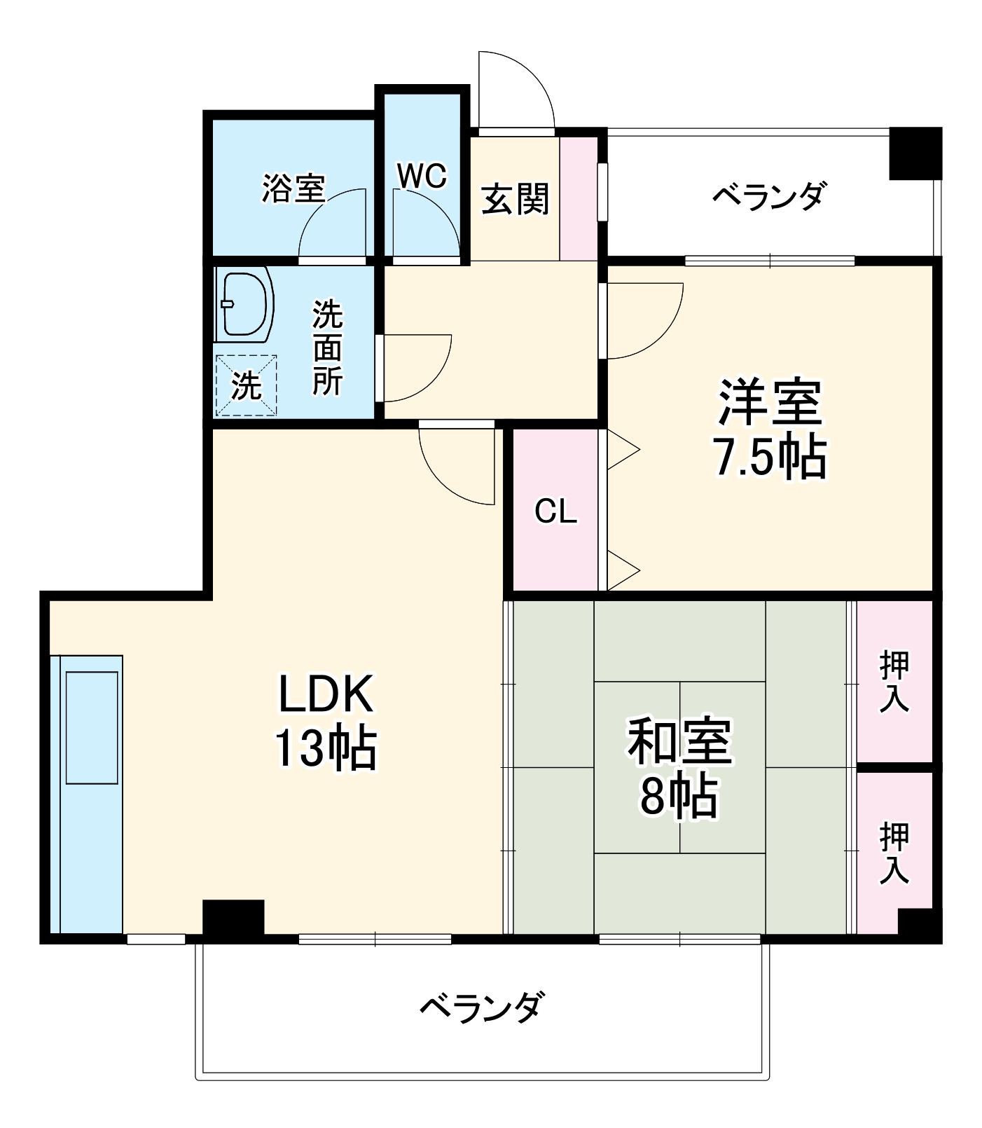 タウン唐山F棟の間取り
