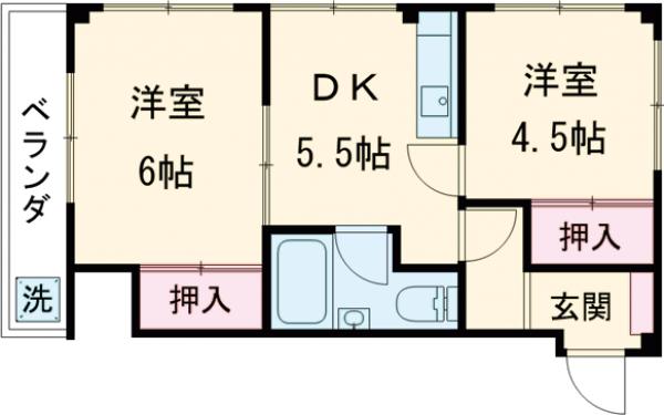 旭町マンションの間取り