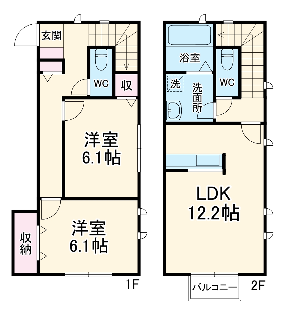 駒岡の完工年月（2018年7月）築の賃貸アパートの間取り