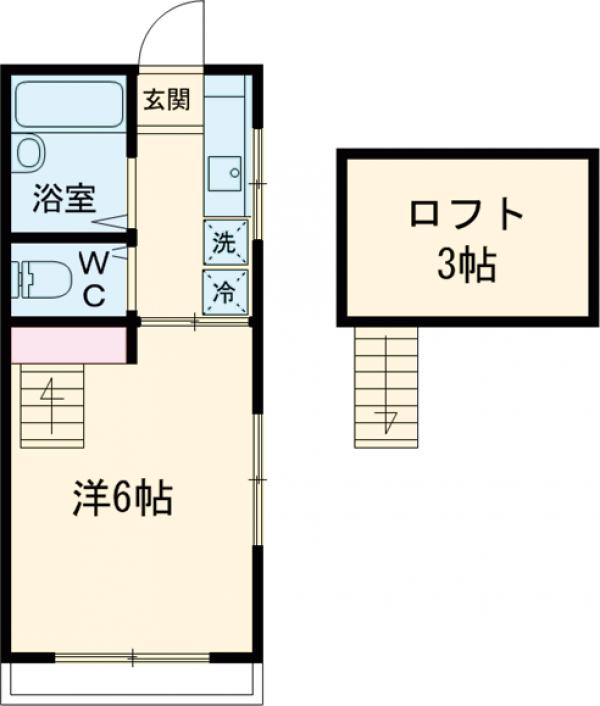 国領町の完工年月（1991年5月）築の賃貸アパートの間取り