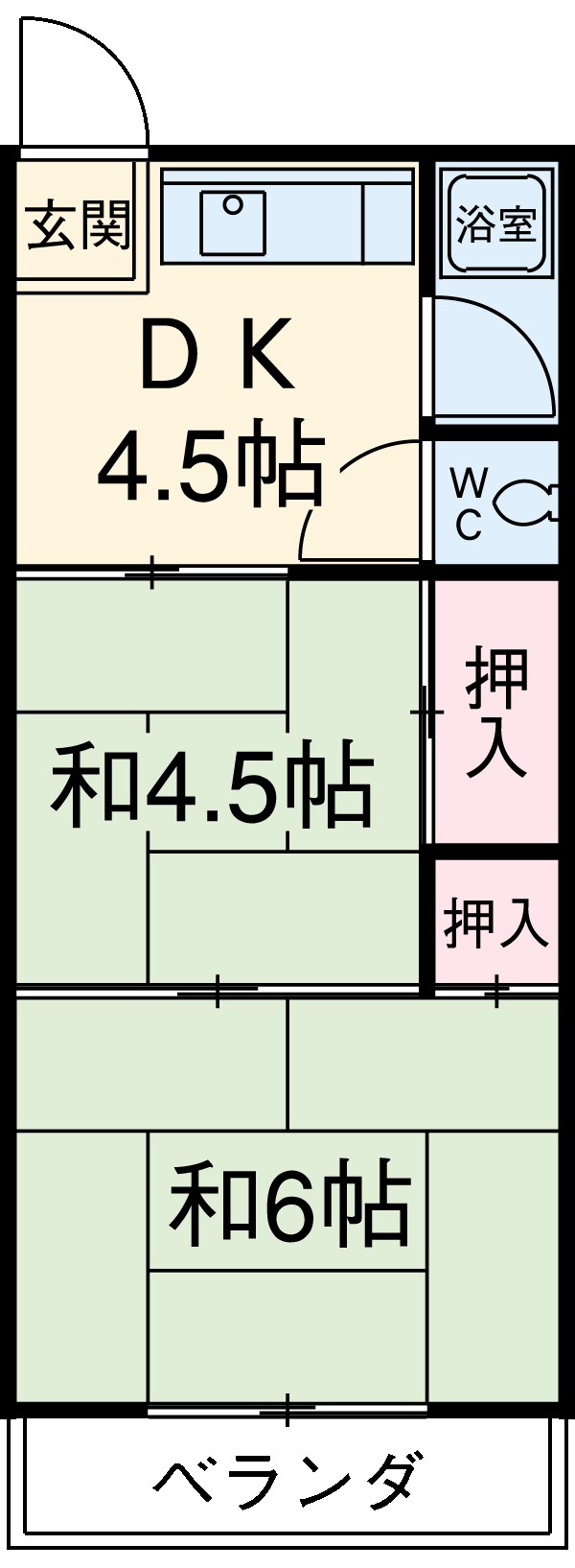下八反田荘の間取り