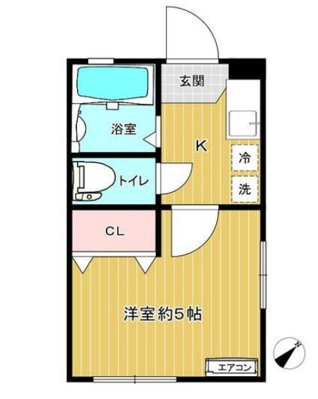 日吉の完工年月(2003年10月)築の賃貸マンションの間取り