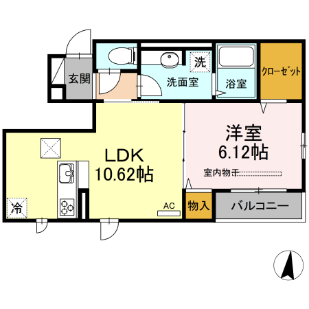 グレイスパール平和台・102号室の間取り