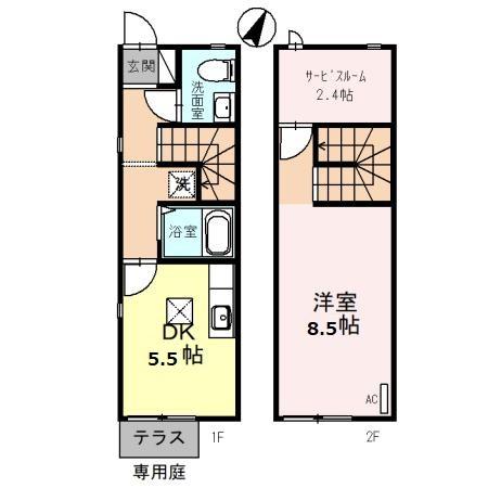 キューブ浅間台Bの間取り