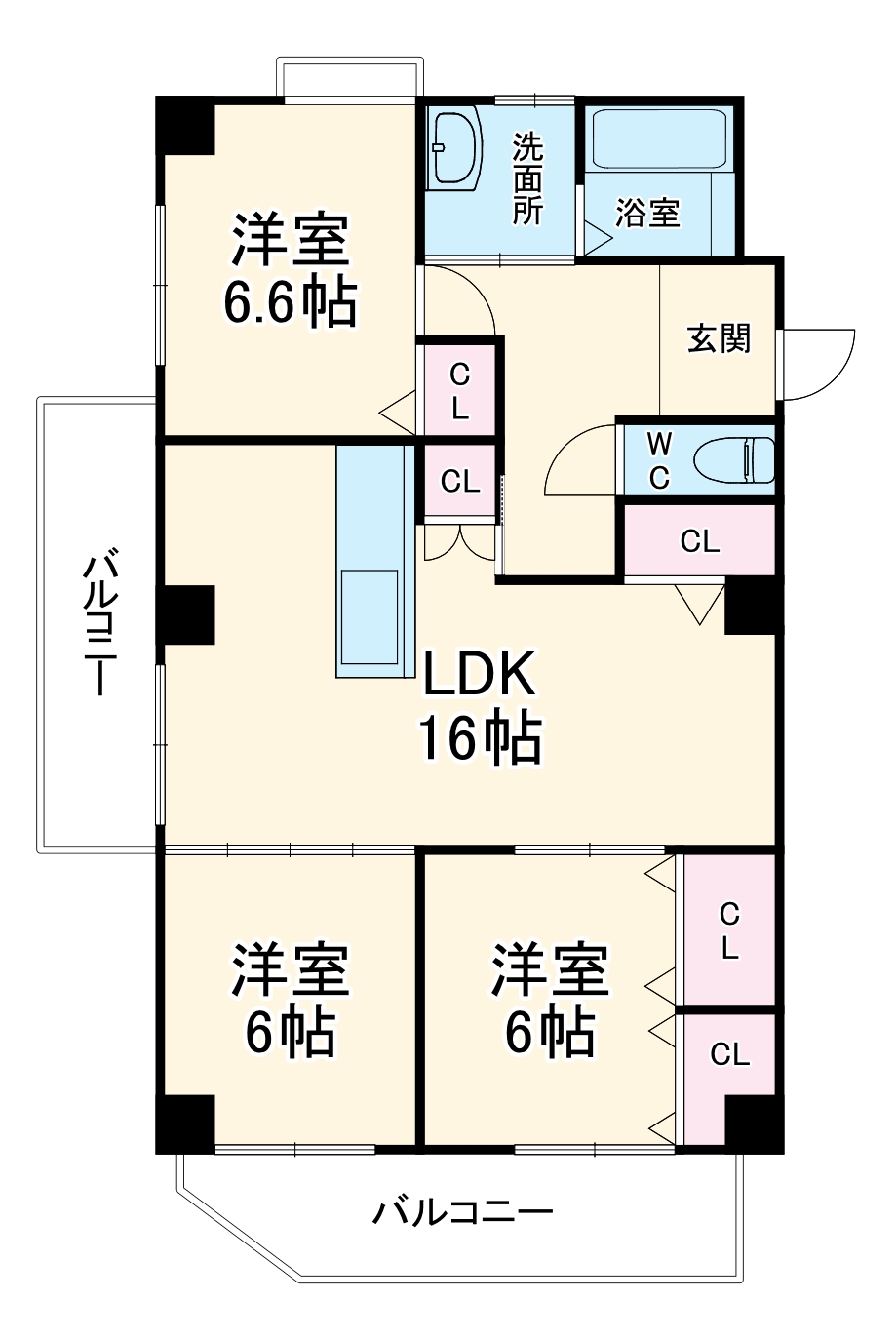 三旺マンション第2星ヶ丘東の間取り