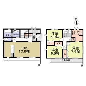 名東区高針二丁目戸建賃貸B棟の間取り