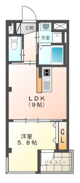 KOKOROマンション一社の間取り