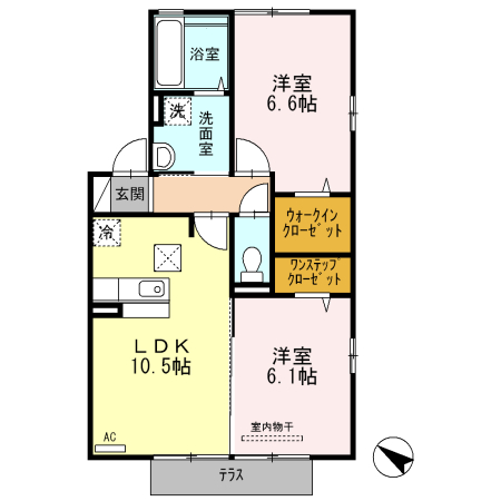 ヴューテラス Bの間取り