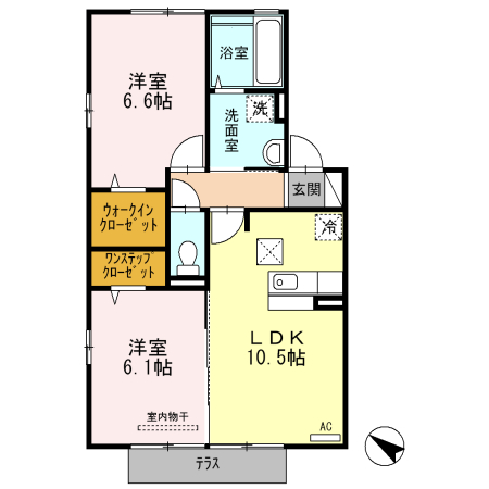 ヴューテラス Bの間取り