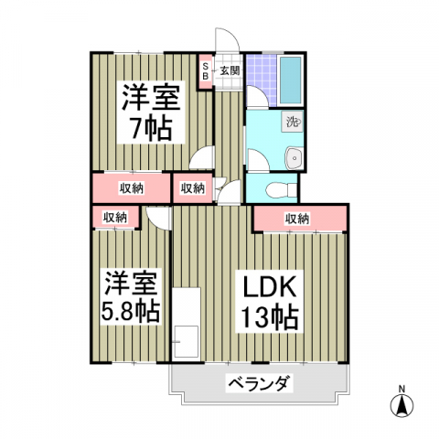 美原コープタウンD棟の間取り