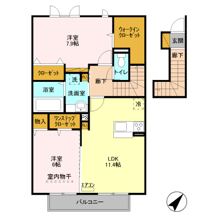 ディアコートKの間取り