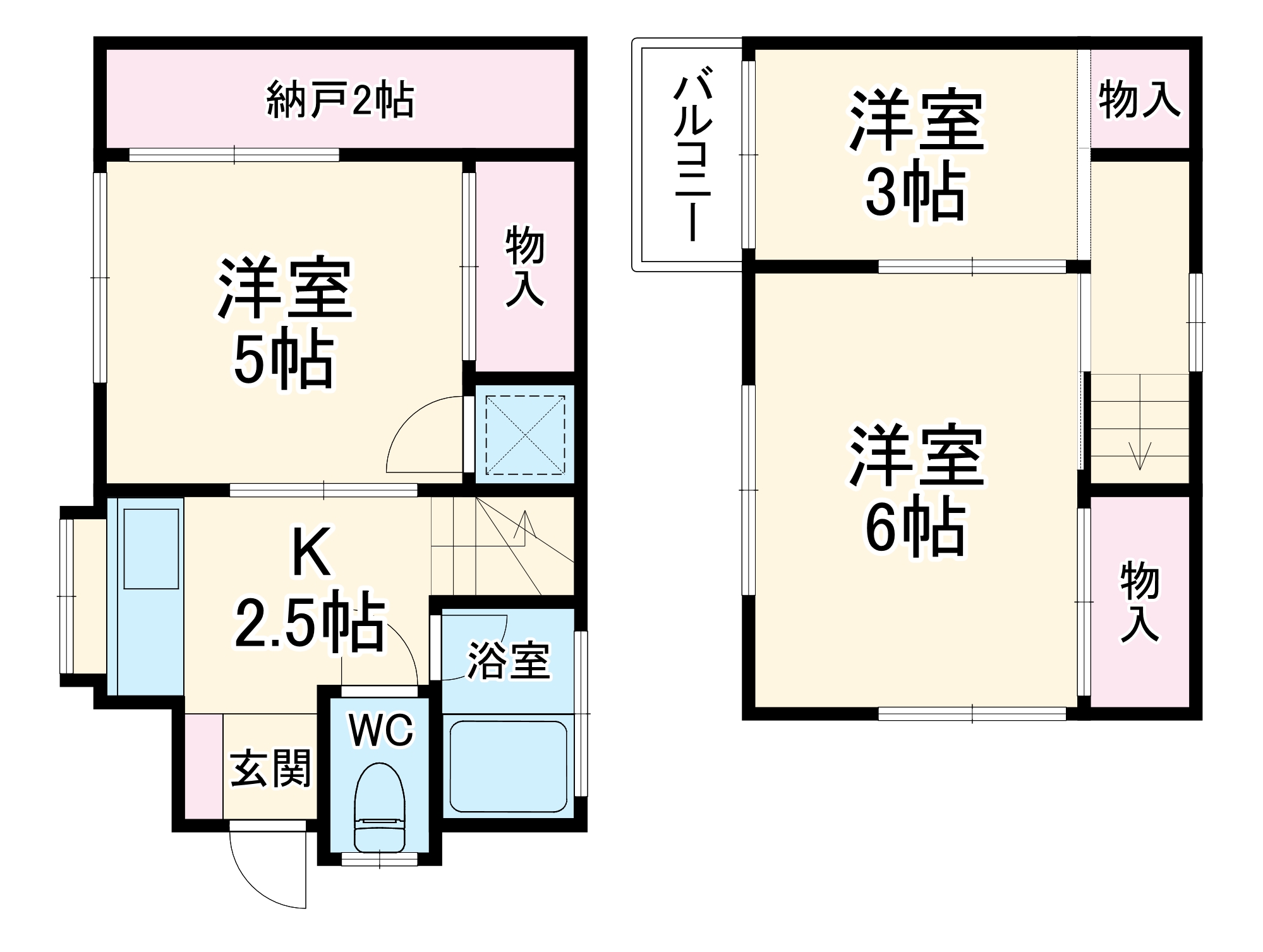 桶川貸家2号棟の間取り