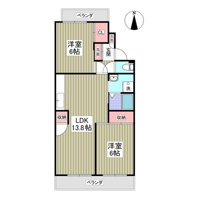 行田ハイツ２号棟の間取り