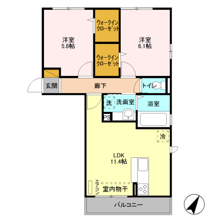 エスポワールⅠの間取り