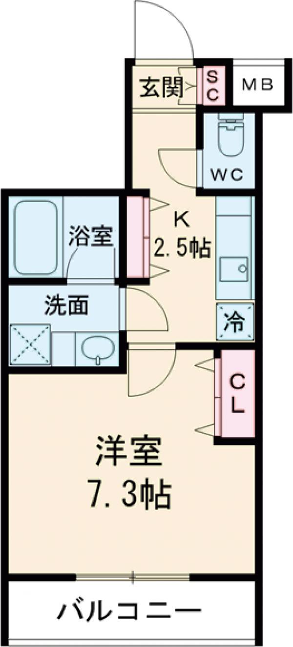 スカイコート成城学園前・103号室の間取り