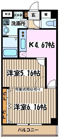 ラフレシール市川の間取り