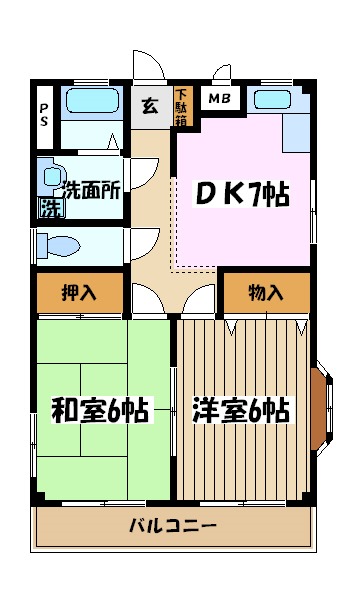 リバー河端C棟の間取り