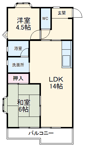 高鐘ハイツの間取り
