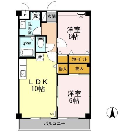 マンション紫雲Bの間取り