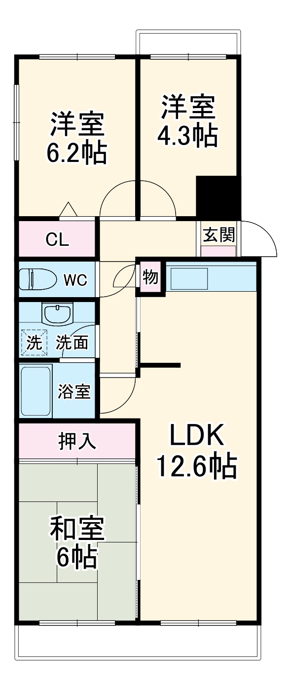 パークノヴァ亀の井の間取り