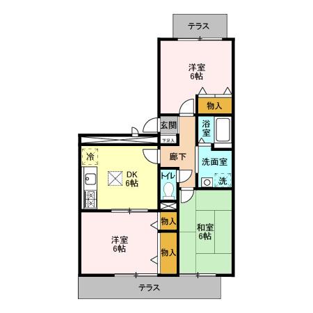 ハイツ・サンピーチ Cの間取り