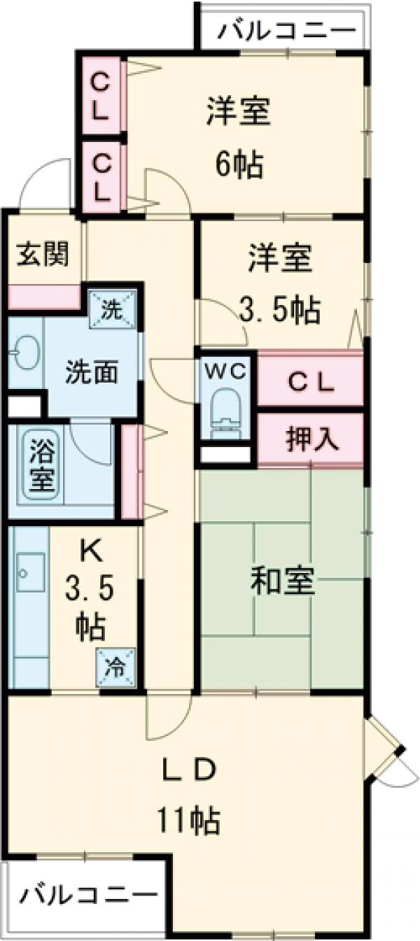 リズ国立西No.1の間取り