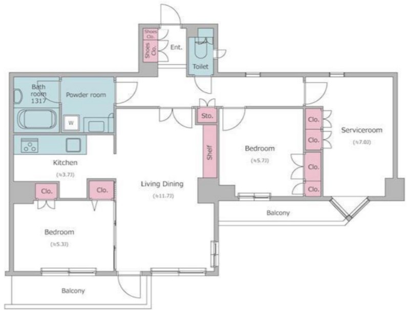 レジディア文京音羽の間取り