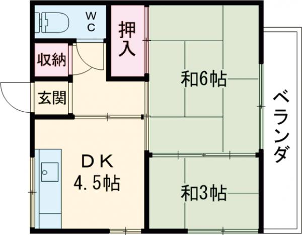 田内コーポの間取り