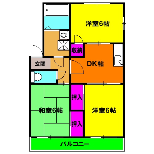 パストラル増田Bの間取り