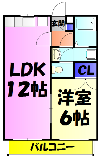カトレアハイツ園生C棟の間取り