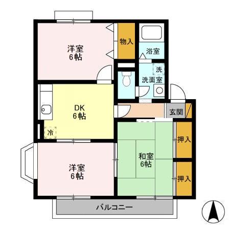 ヴィラモデルナ Dの間取り