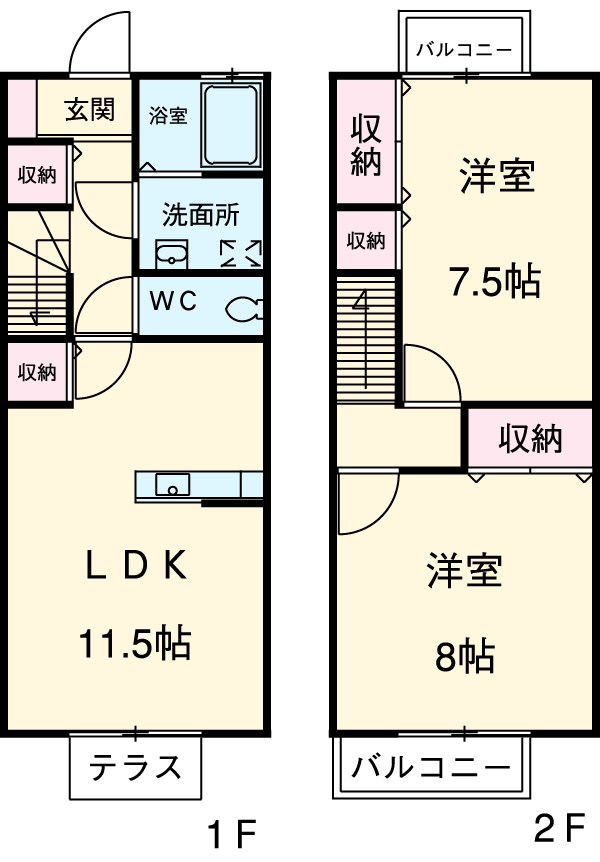 エクセルムラセメゾネットの間取り