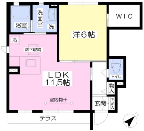 エクレール・101号室の間取り