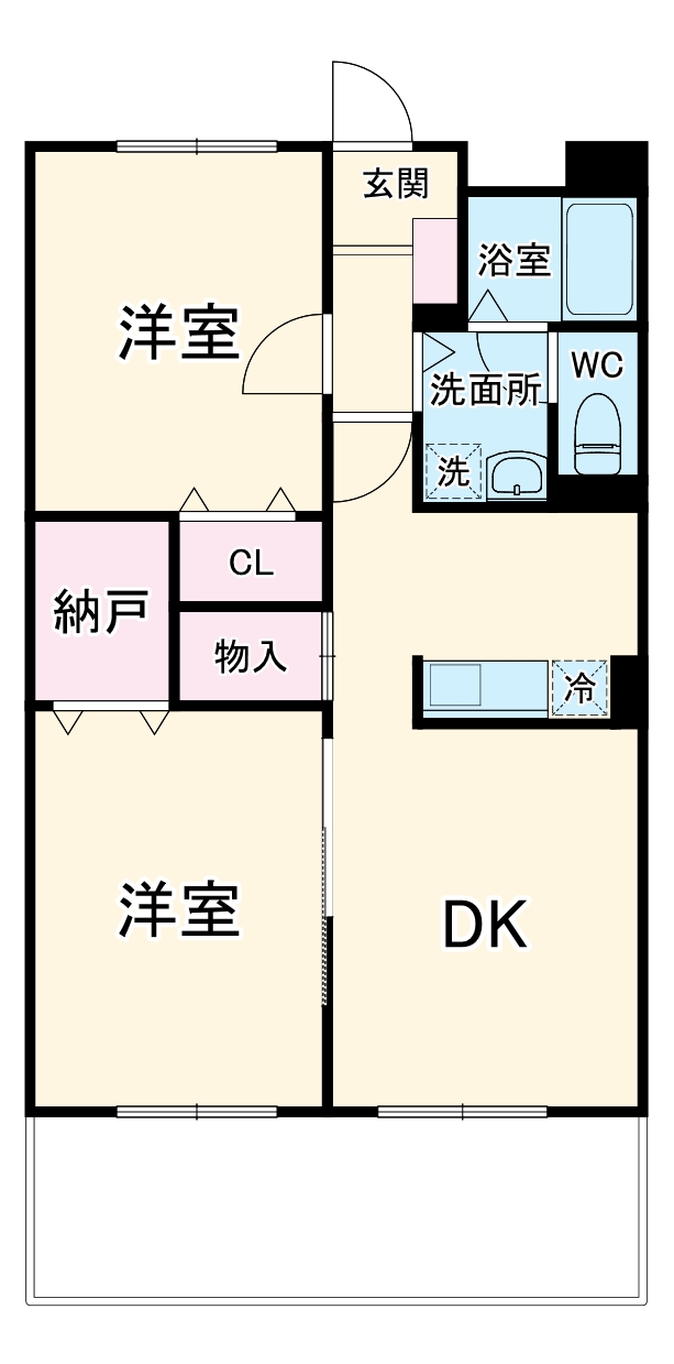 フルーエント芝山の間取り