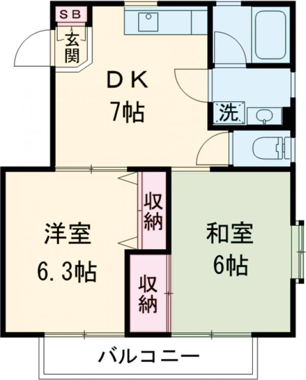 ロイヤルハイツⅡ・101号室の間取り