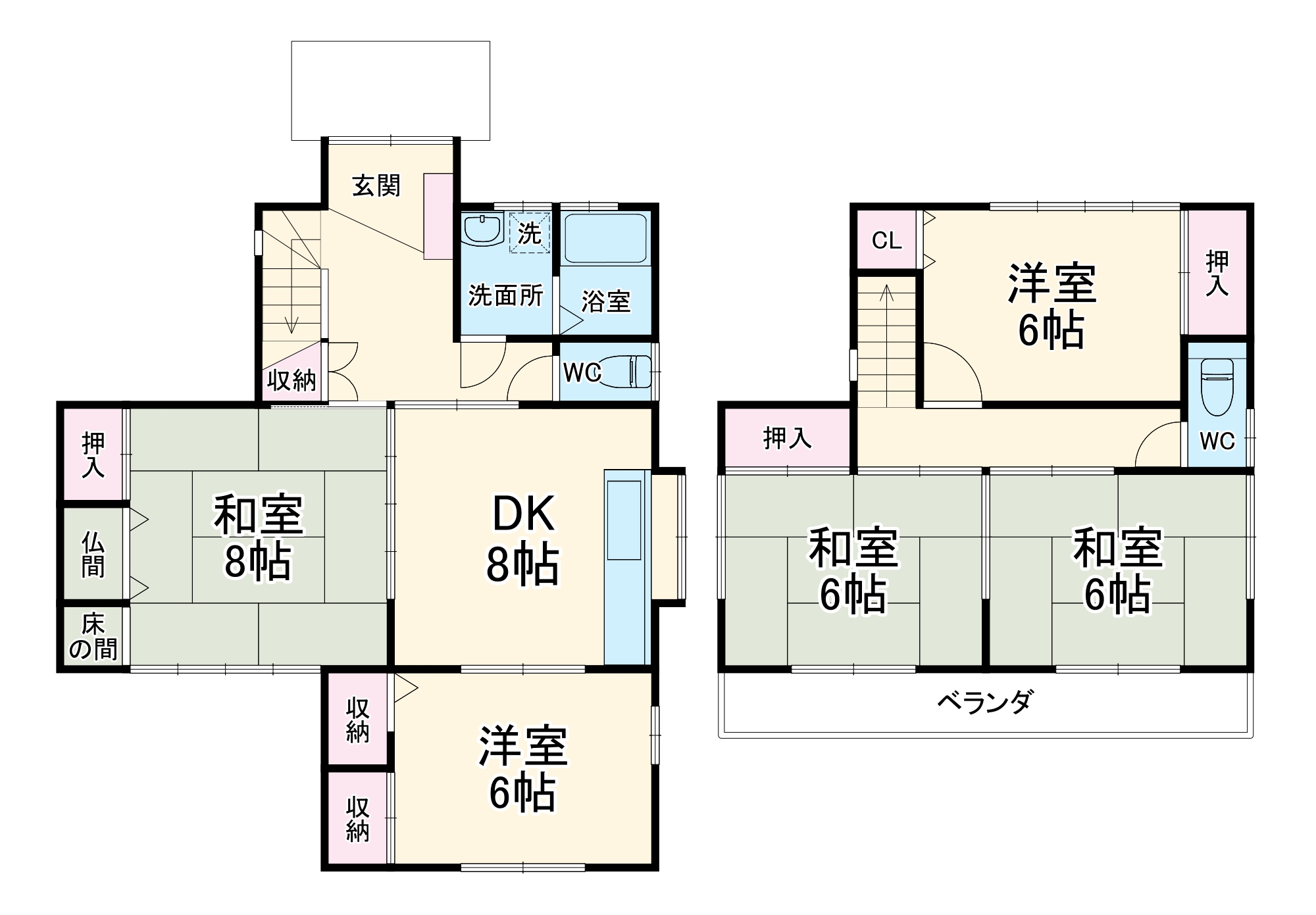 久保一色貸家の間取り