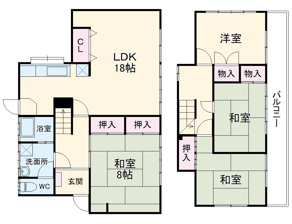 大川貸家の間取り