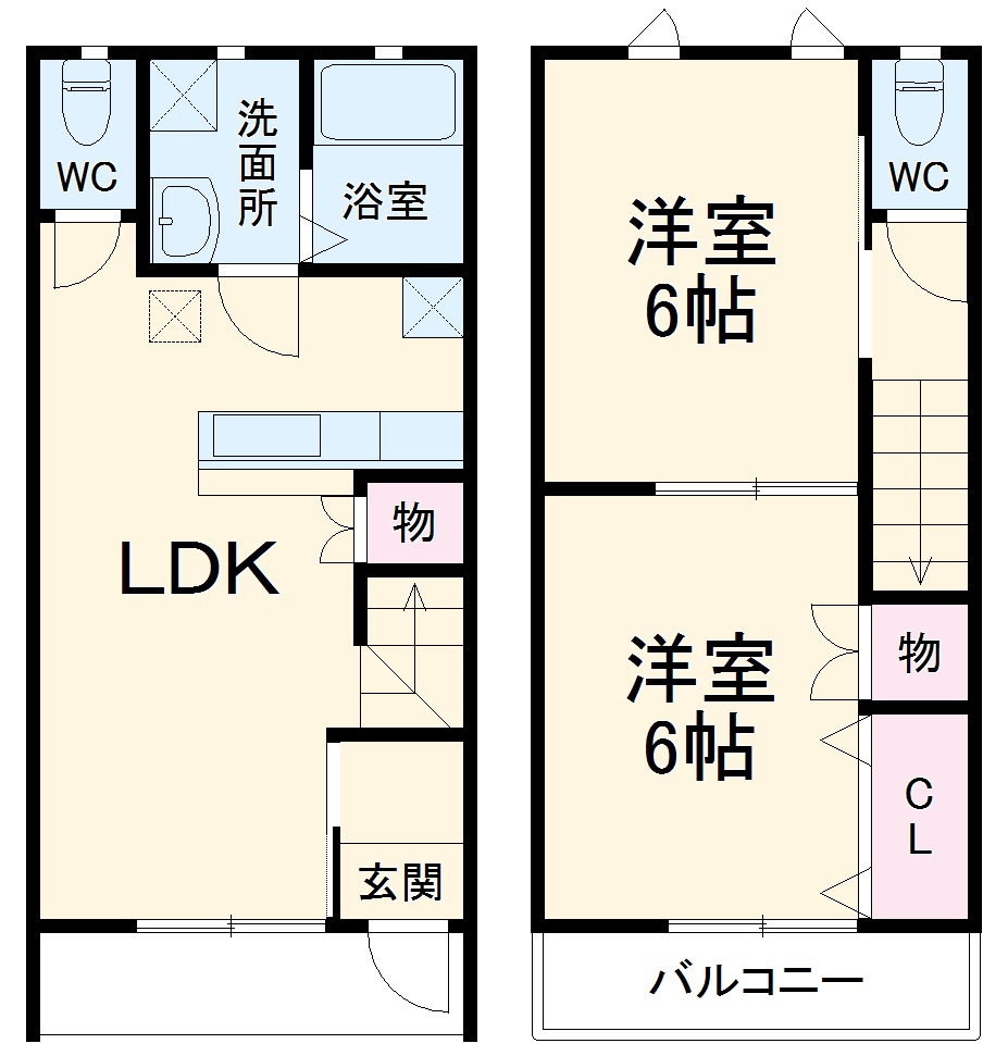 メゾネットSAWAの間取り