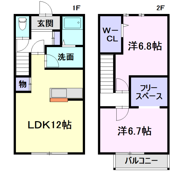 Plussum Court田代町Aの間取り