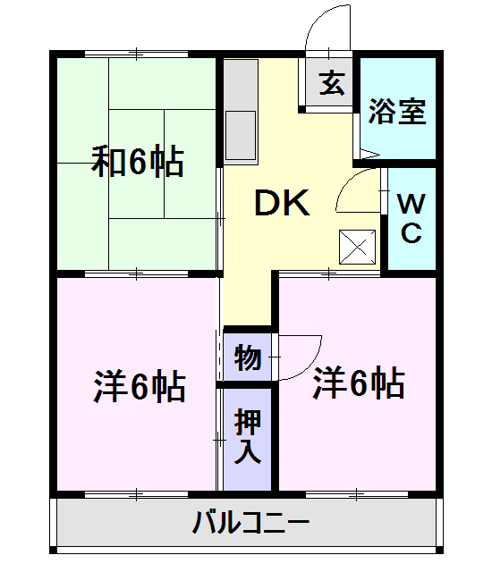 サニーハイツB棟の間取り