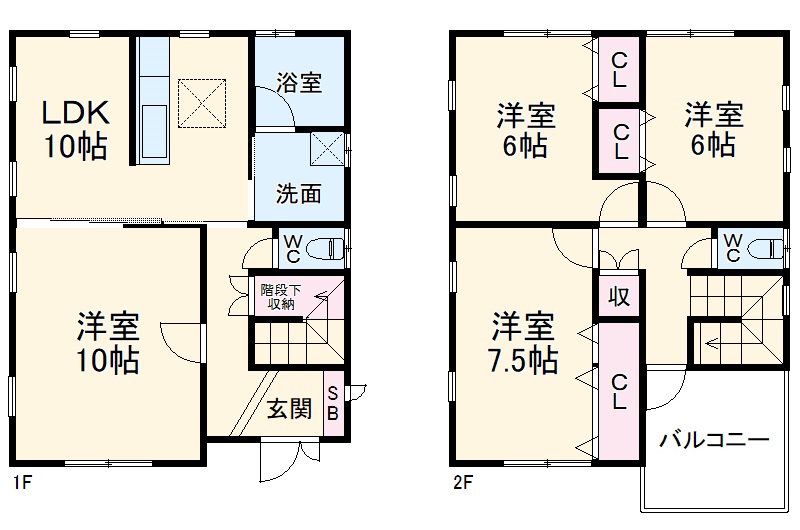 平田貸家の間取り