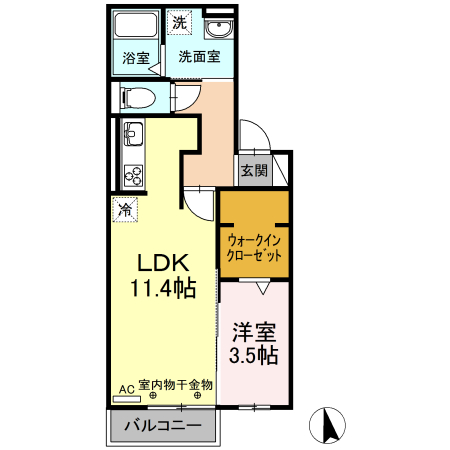 グレースタウン江南 Fの間取り