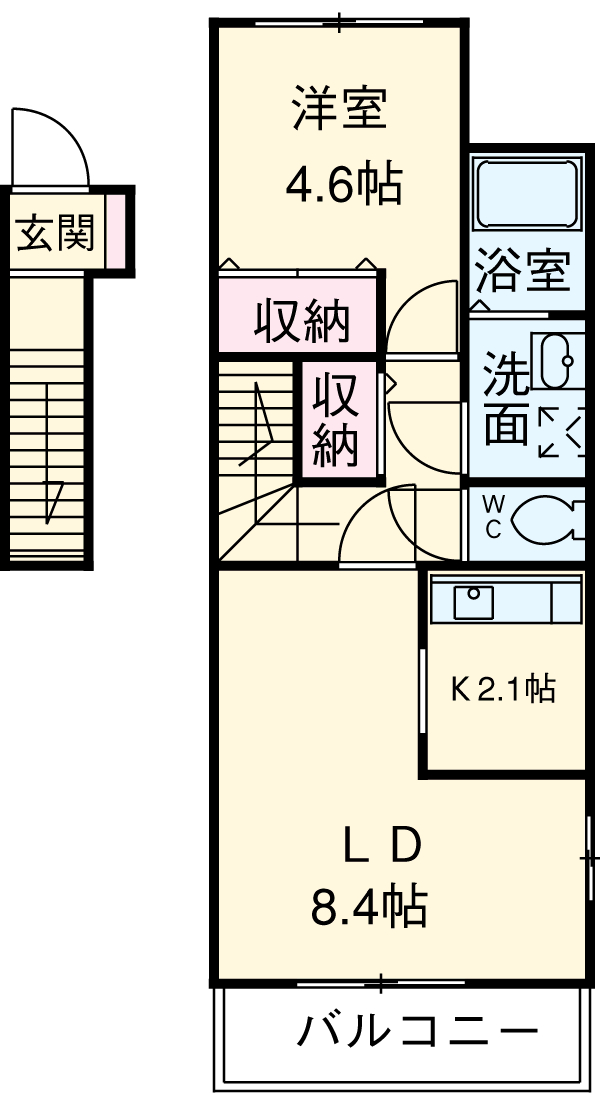 Ｃａｓａ　Ｓｅｒｅｎａ・201号室の間取り