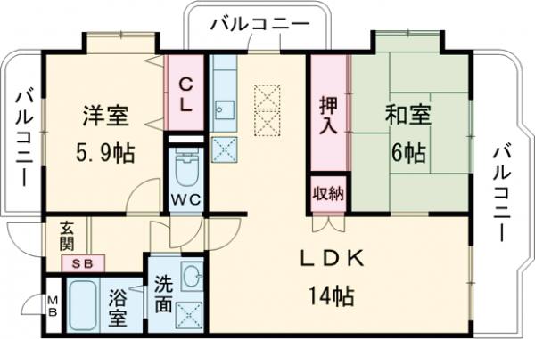 クレセール菜の花の間取り