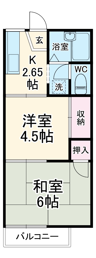 206号室の間取り