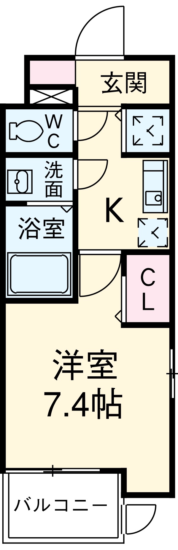 Apartment 桜・401号室の間取り